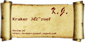 Kraker József névjegykártya